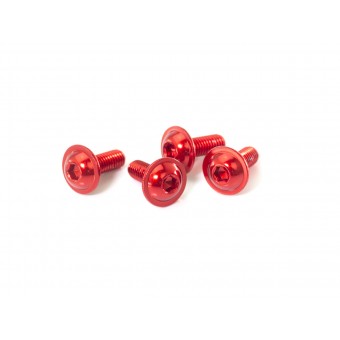 INFINITY M3x8mm ALUMINUM FLANGE BUTTON HEAD SCREW (Red/4pcs)
